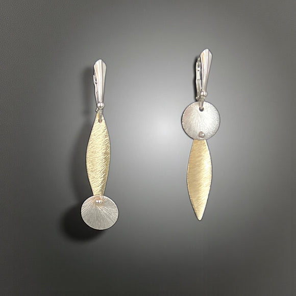 Elegant Gold Silver Marquise Earrings
