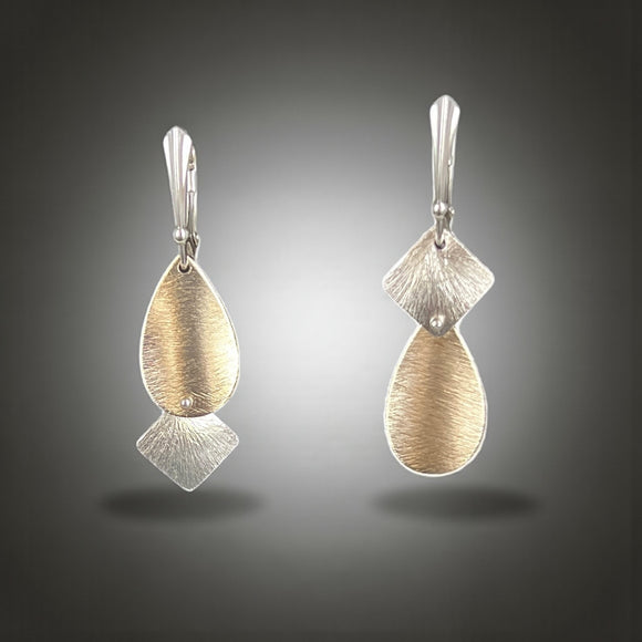 Asymmetrical Teardrop & Diamond Dangles