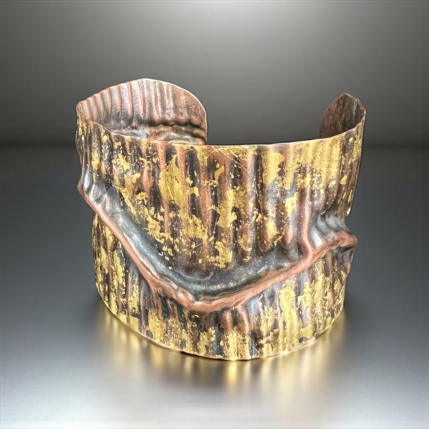 Lush Golden Corduroy...24K gold gilded copper cuff