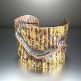 Lush Golden Corduroy...24K gold gilded copper cuff