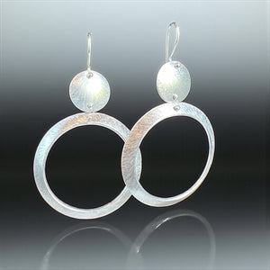 Silver Circle Dangle Earrings