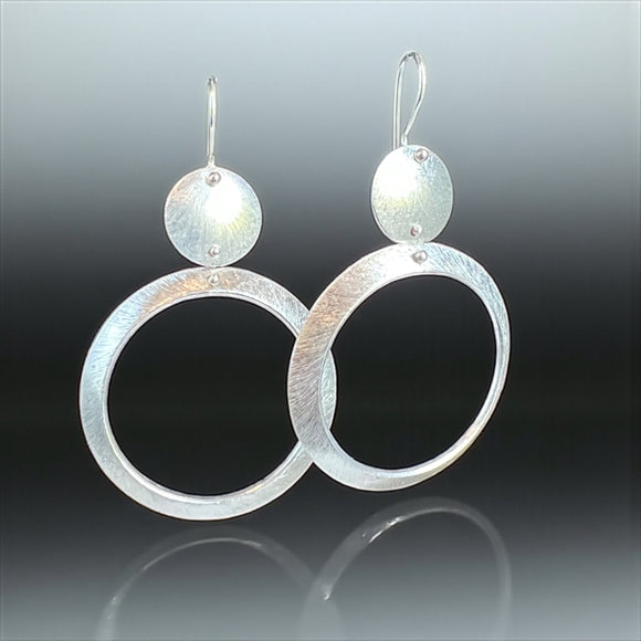 Silver Circle Dangle Earrings