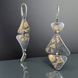 Abstract Geo Dangles — Fine Silver with 24K Gold Accents