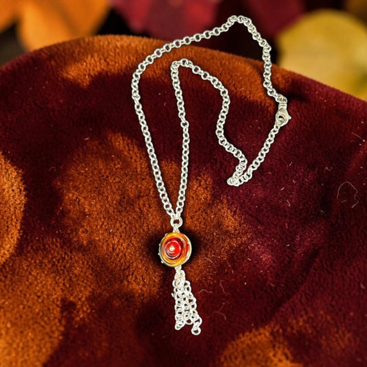 Ember Glow Firelight Sterling Silver Cascade Necklace