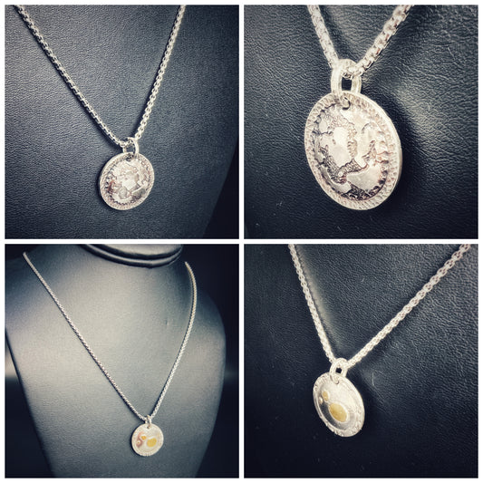 Minimalist and Reversible...24K on Silver necklace