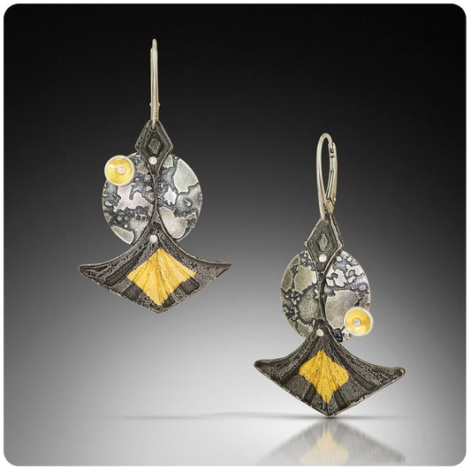 The Original....contemporary steel, sterling and 24K gold dangles