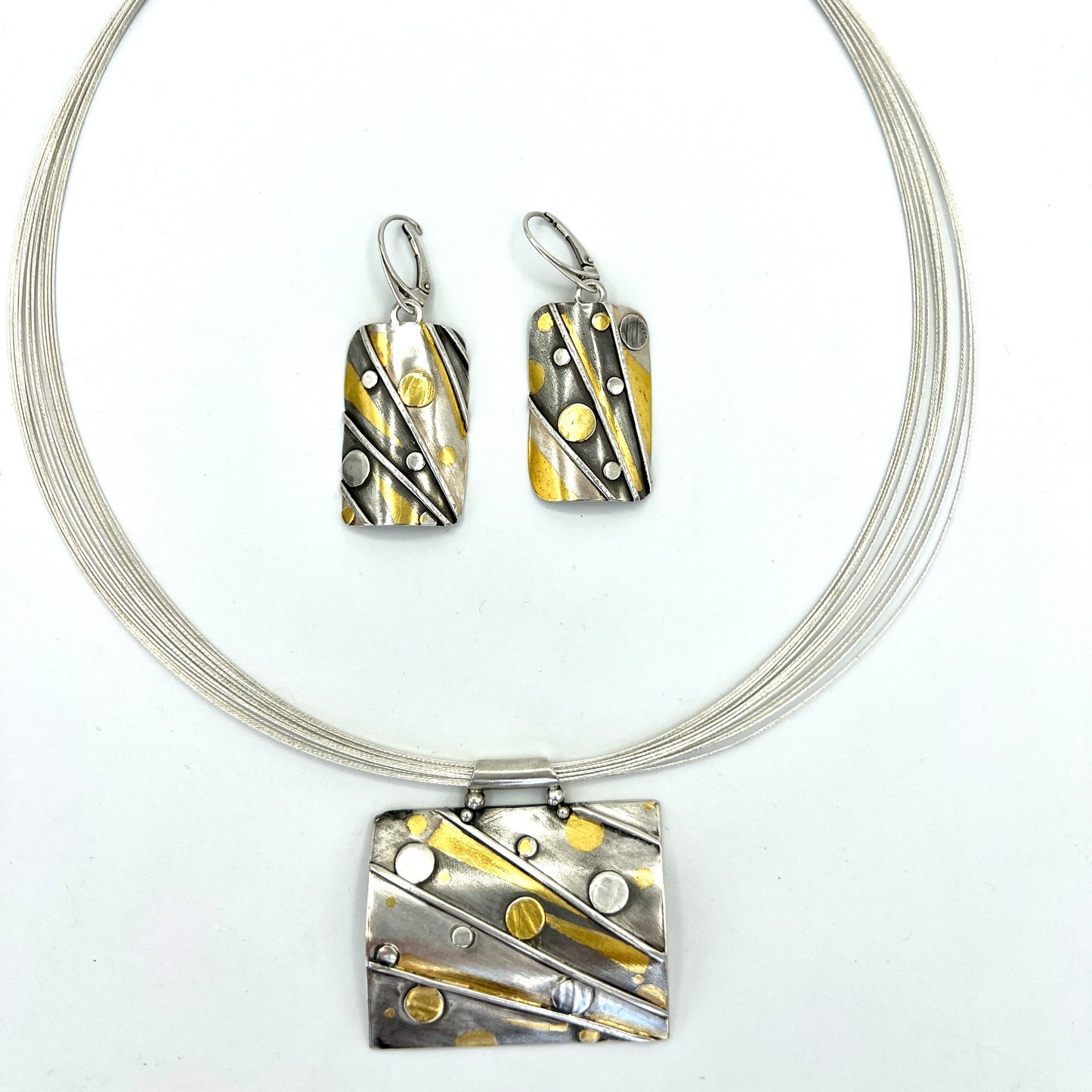 Shooting Star Celestial Necklace 24k Gold and Silver