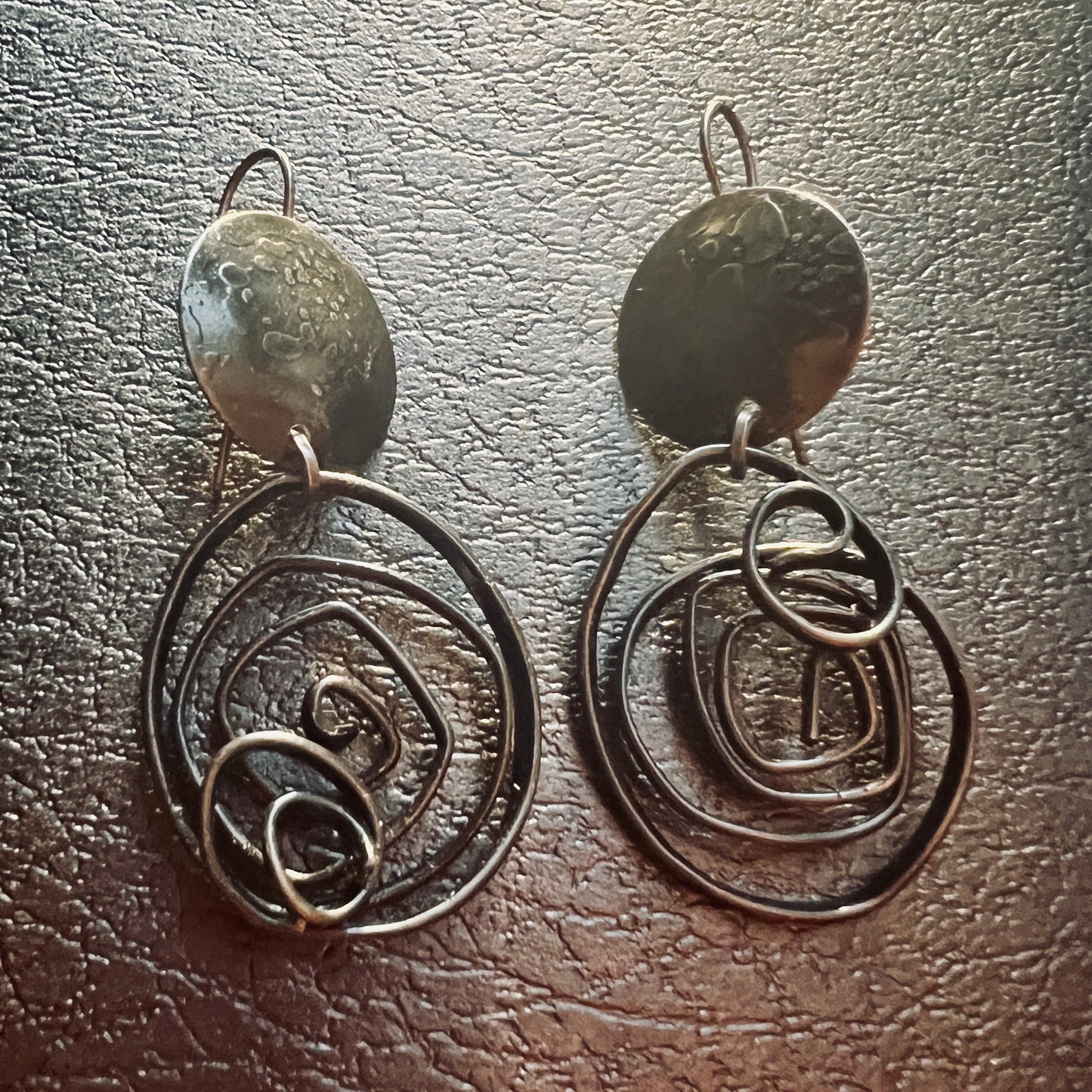 "Eye of The Storm"....contemporary black steel wire earrings