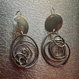 "Eye of The Storm"....contemporary black steel wire earrings