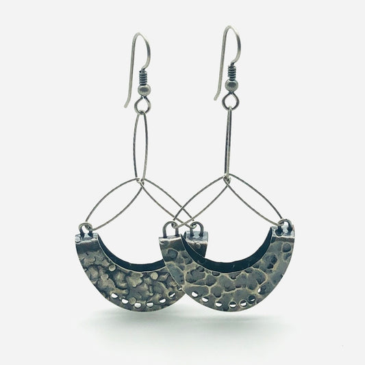 "Hammered and Happy"...Sterling Silver Dangle Earrings