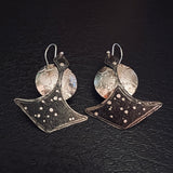 "Starry, starry night"...contemporary steel, sterling and fine silver dangles