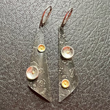 "Glowing Circles"....contemporary steel, 24K gold and sterling dangles