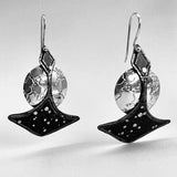 "Starry, starry night"...contemporary steel, sterling and fine silver dangles