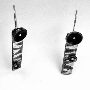 "It's a Jungle Out There 2"....contemporary steel, fine silver dangles