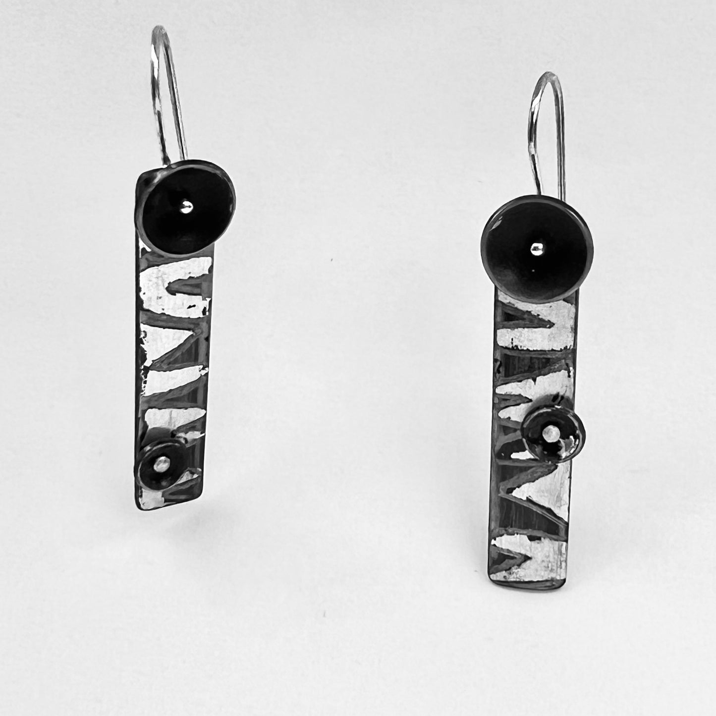 "It's a Jungle Out There 2"....contemporary steel, fine silver dangles