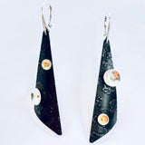 "Glowing Circles"....contemporary steel, 24K gold and sterling dangles