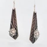 "Comet Triangles"....contemporary steel long dangles