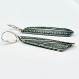 "Textural Interest Triangles"....contemporary steel long dangles