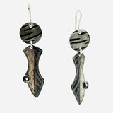 "Altostratus"....contemporary steel and fine silver dangle earrings