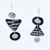 "Starry geometry"....contemporary steel long dangles