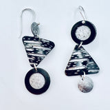 "Starry geometry"....contemporary steel long dangles