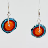 "Tropical Circles"... colorful lamp work glass earrings