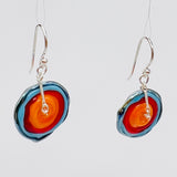 "Tropical Circles"... colorful lamp work glass earrings