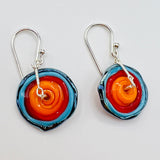 "Tropical Circles"... colorful lamp work glass earrings