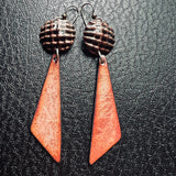 Pretty in Plaid... enamel long geometric dangles