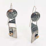 "Rectangular and Architectural"...Unusual, Fun Sterling/24K Earrings