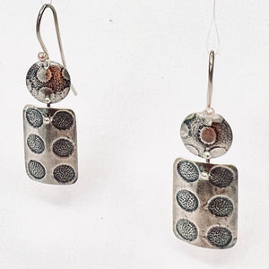 "Polka Dot Dominoes"...sterling silver dangle earrings