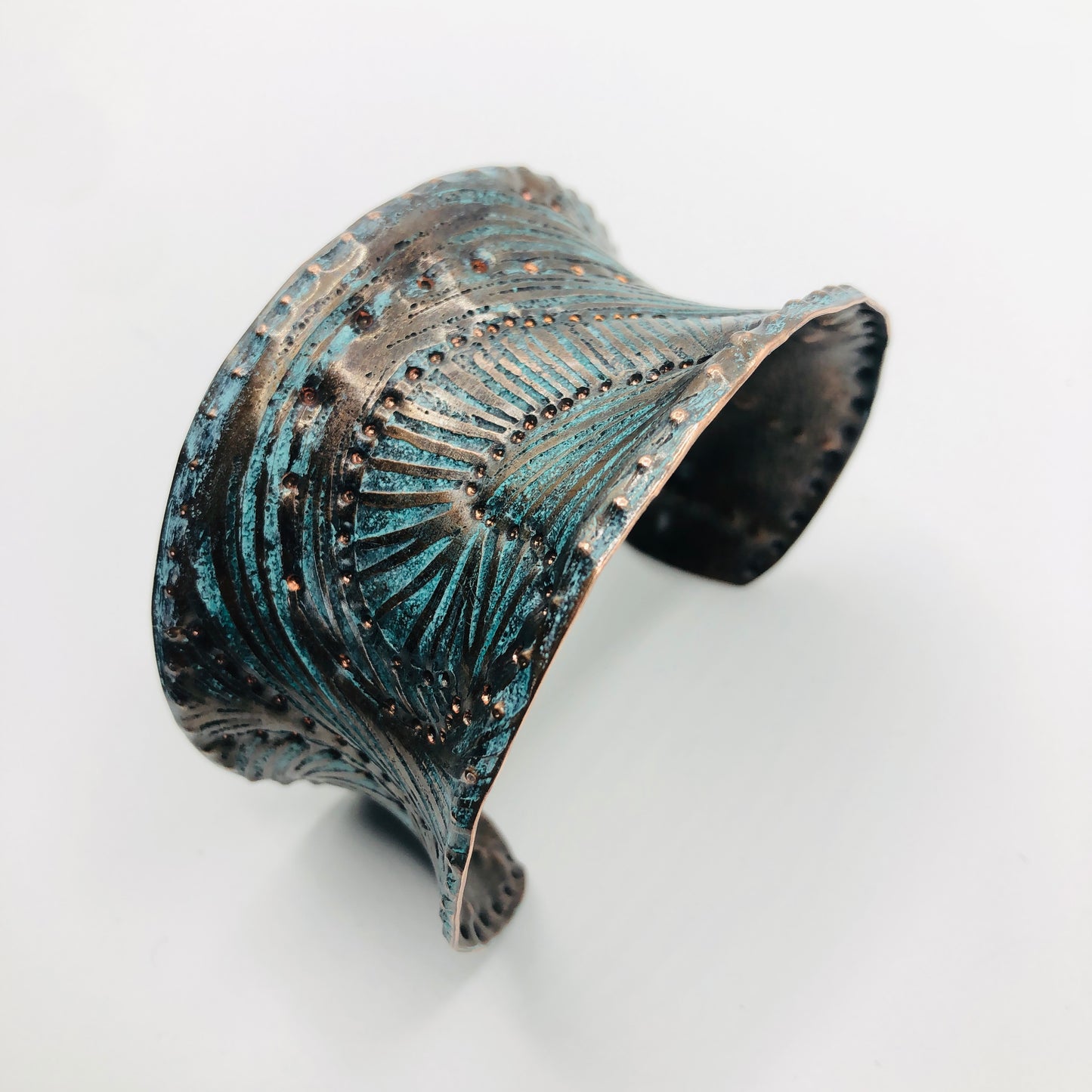 Quilted Western...copper unisex cuff bracelet.