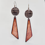 Pretty in Plaid... enamel long geometric dangles