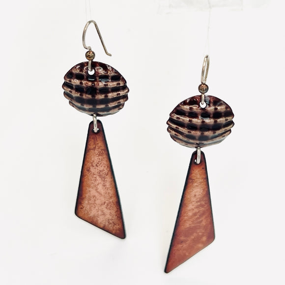 Pretty in Plaid... enamel long geometric dangles