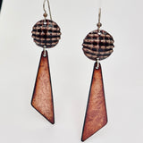 Pretty in Plaid... enamel long geometric dangles