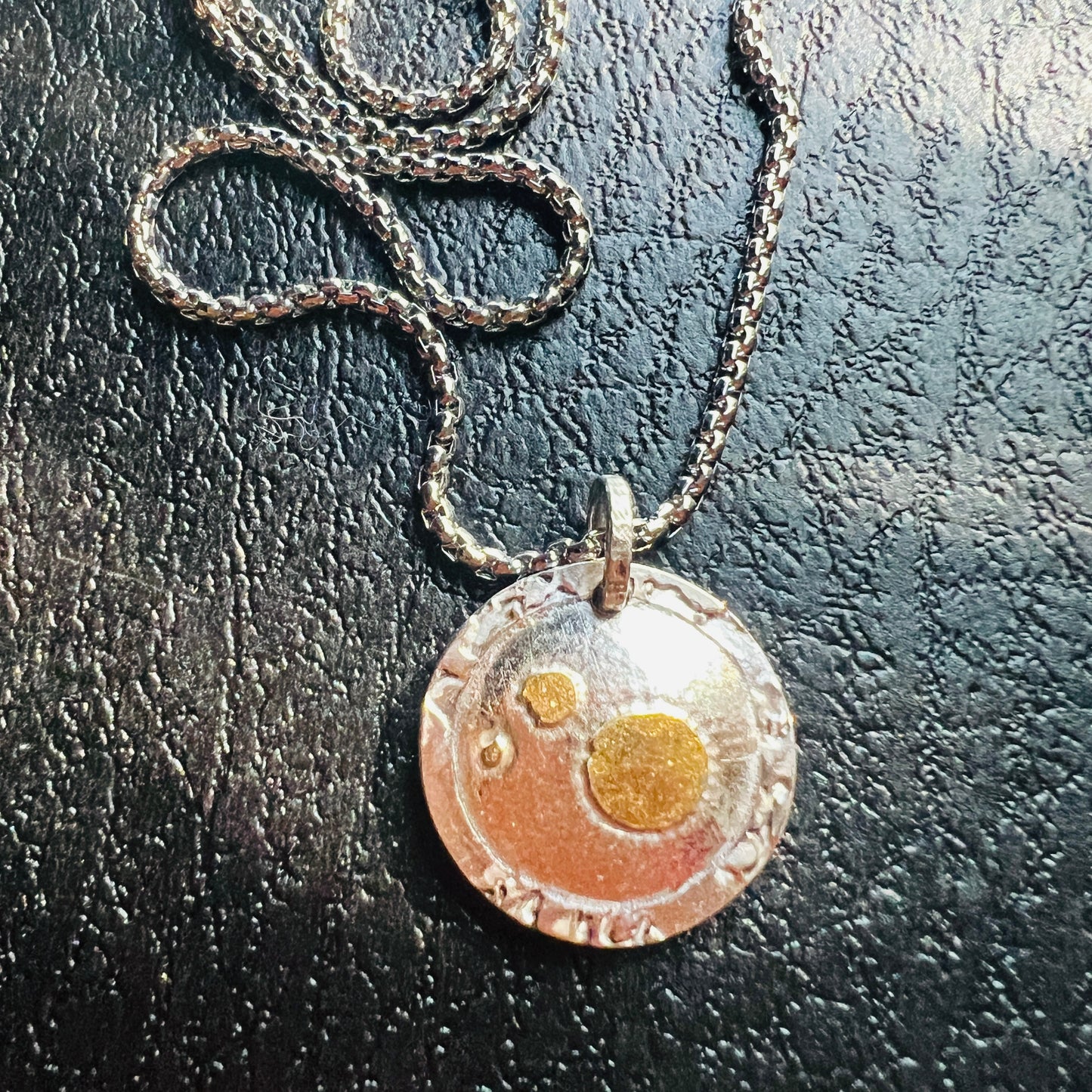 Minimalist and Reversible...24K on Silver necklace