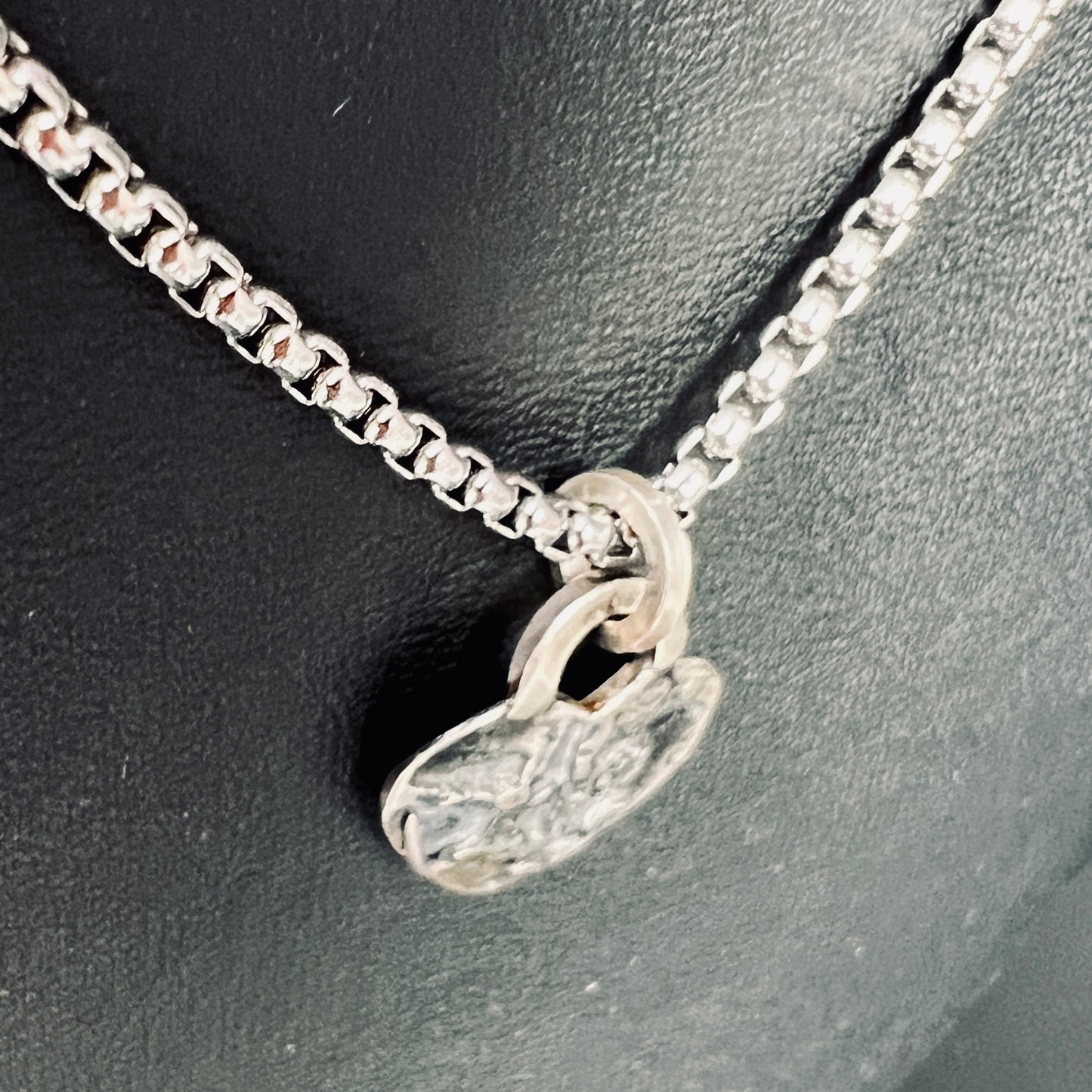 Minimalist Heart Necklace 3...etched sterling silver