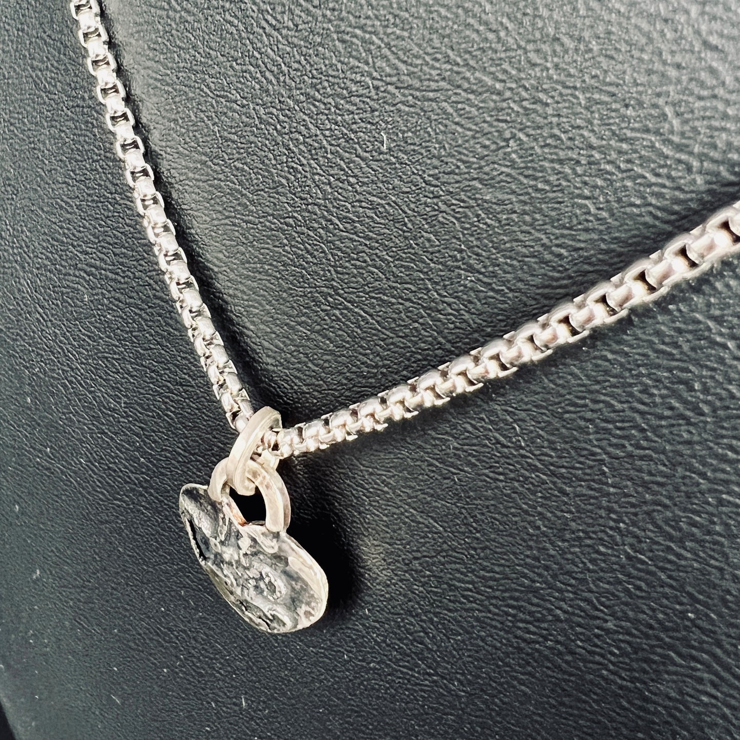 Minimalist Heart Necklace 3...etched sterling silver