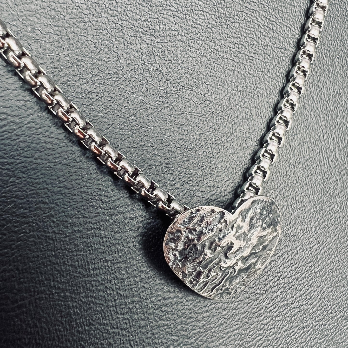Minimalist Heart Necklace...etched sterling silver