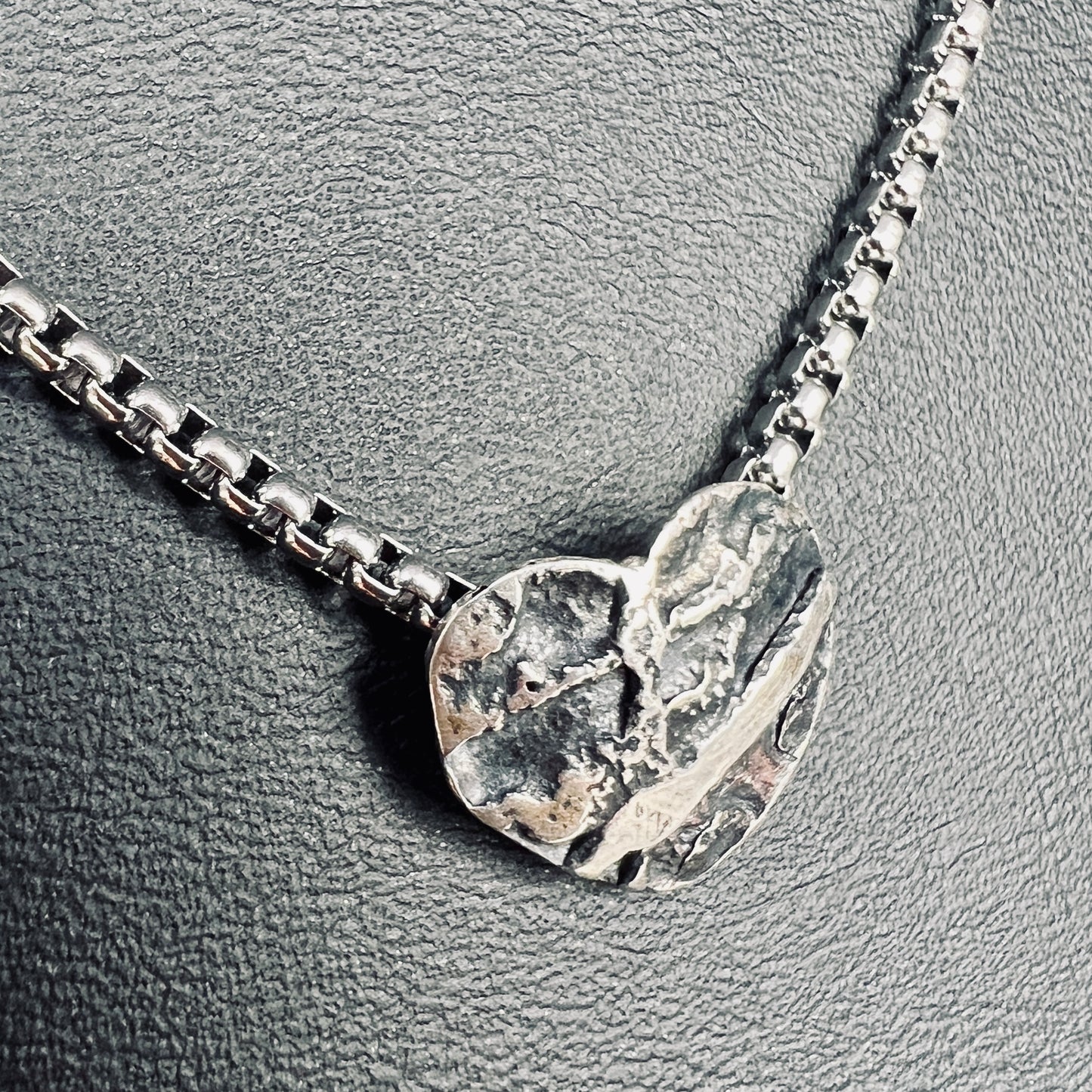 Minimalist Heart Necklace 2...etched sterling silver
