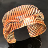 Fold-formed and Enameled...unisex cuff bracelet