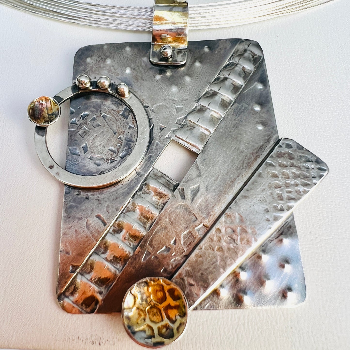 Geometric and Cosmic...24K Gold on Sterling Pendant