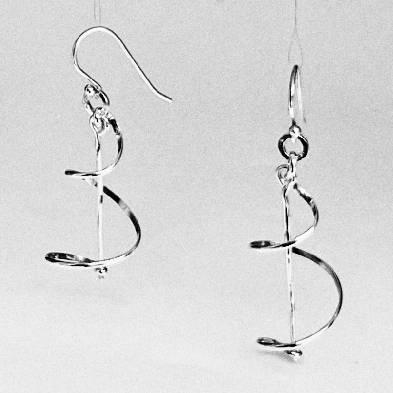 Wiry and Fun 3...Sterling Silver Dangle Earrings