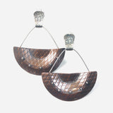 Modern & geometric copper earrings have incredible texture and dimension!