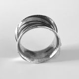 Bold Geometric...flared edge sterling ring size 8