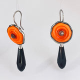 Orange is the New Black...teardrop dangle earrings