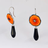 Orange is the New Black...teardrop dangle earrings