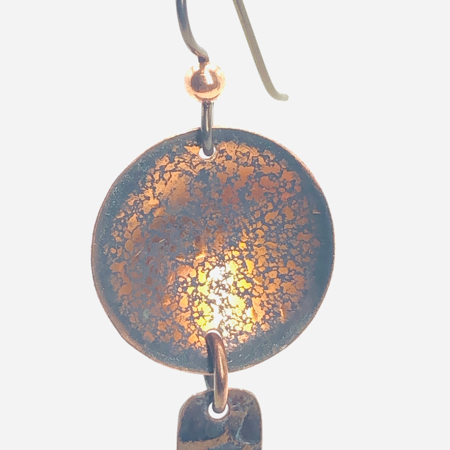 Long, slender and lightweight, these copper earrings have a rich texture and patina!