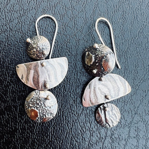 "Asymmetrical and Organic"...Sterling Etched Dangle Earrings