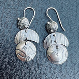 "Asymmetrical and Organic 2"...Sterling Etched Dangle Earrings